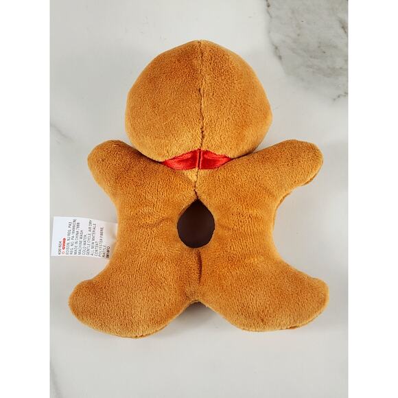 GUND Merry Christmas Gingerbread Rattle 5 1/4" Plush Toy Holidays Year 2000 Vtg - Picture 8 of 13